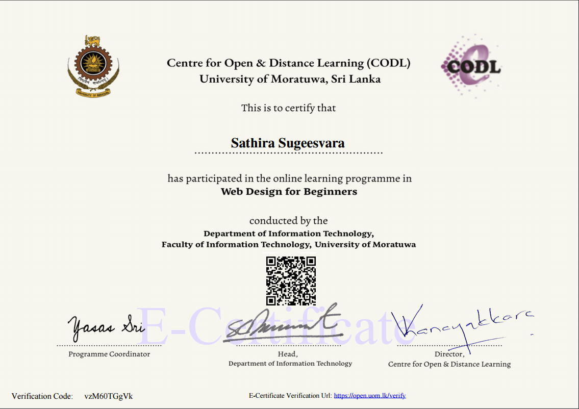 Web Design for Beginners Certificate